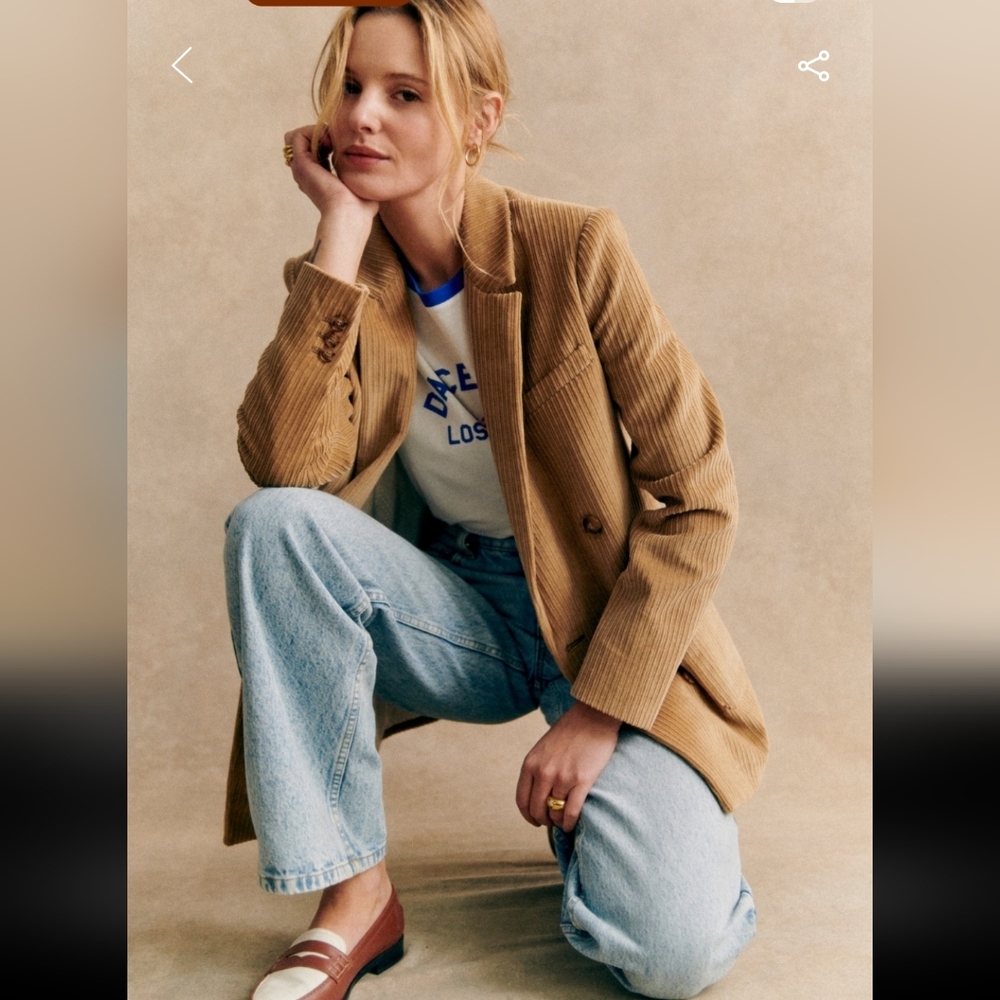 Sezane Michelle Dark Beige Corduroy Jacket